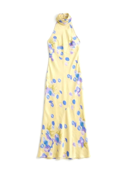 Summer Maxi Dress Yellow- Blue- Purple