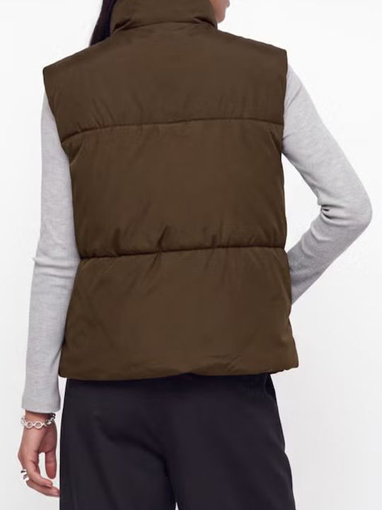Women's Sleeveless Puffer Jacket for Winter Demitasse