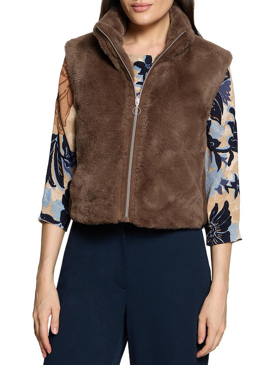 Betty Barclay Sleeveless Jacket Brown