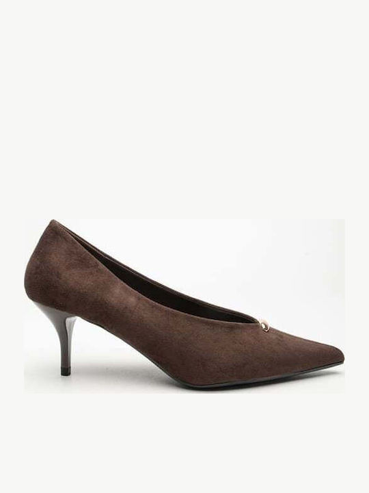 Suede Γόβες Καφέ