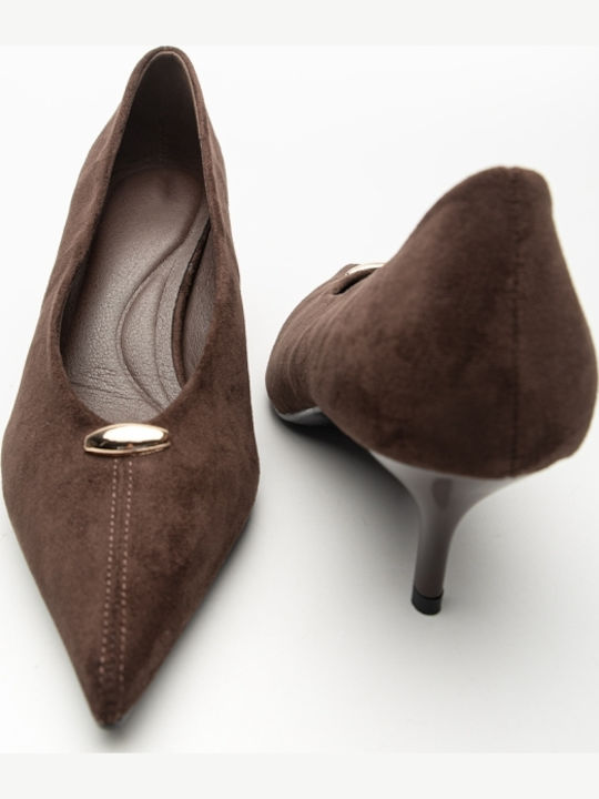 Suede Γόβες Καφέ