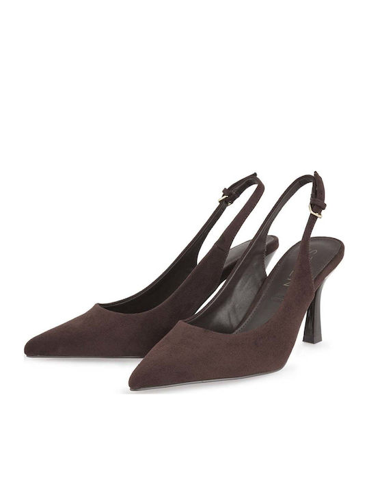 Wildleder Pumps mit Hohem Absatz Braune