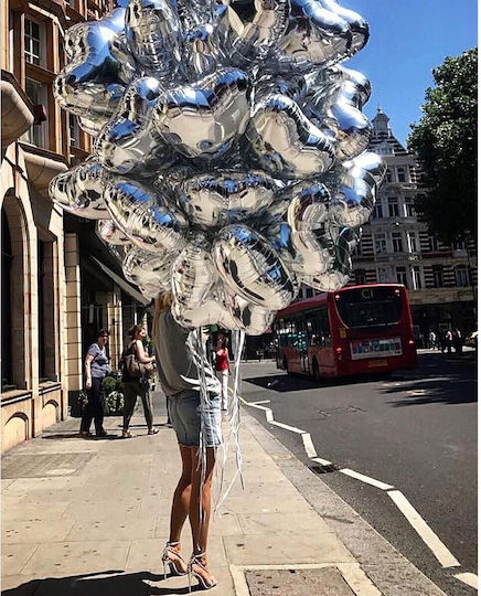 Silver Foil Heart Balloon 40cm