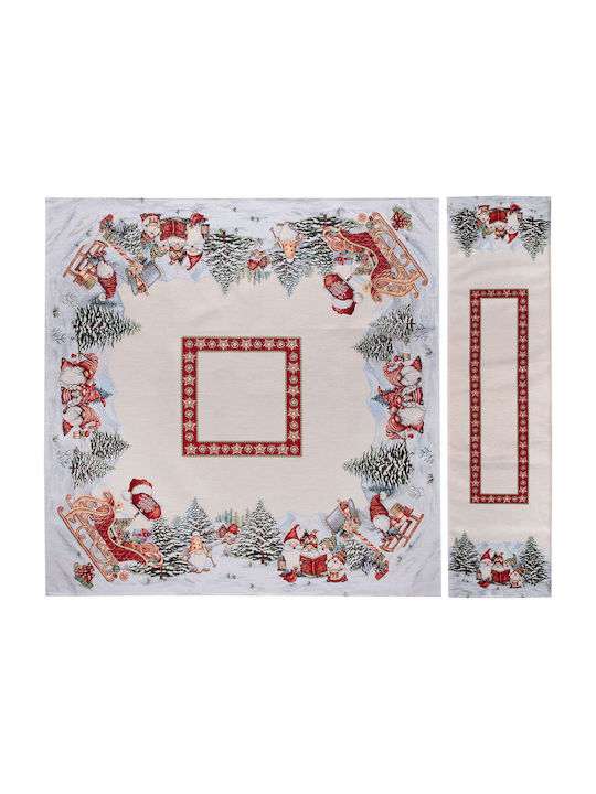 Silk Fashion Forest Gnomos Christmas Tablecloth Square Plaid 100x100cm Silk Fashion Forest Gnomos Christmas Tablecloth Square Plaid 100x100cm