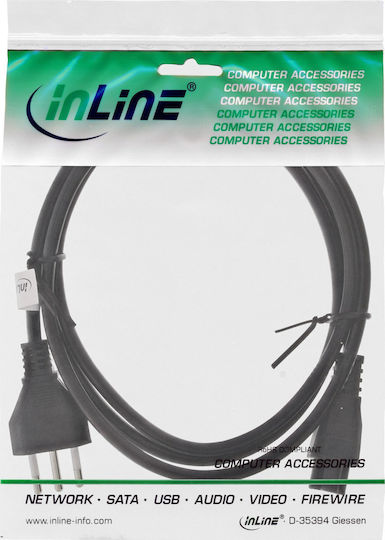 InLine IEC C5 - IEC C5 Кабел 2m Черен