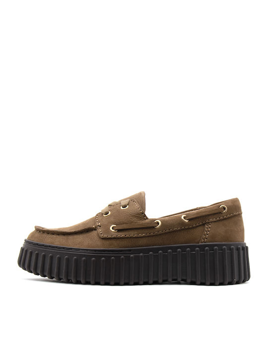 Torhill Δερμάτινα Γυναικεία Boat Shoes σε Καφέ Χρώμα