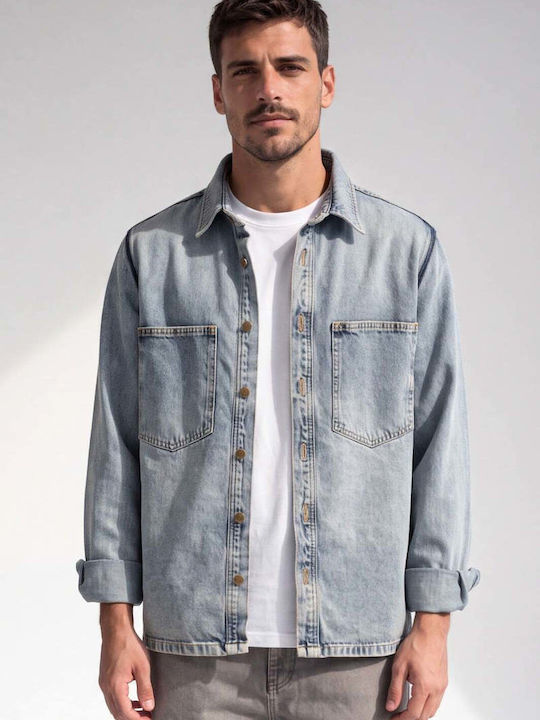 Long Sleeve Overshirt Blue-Light