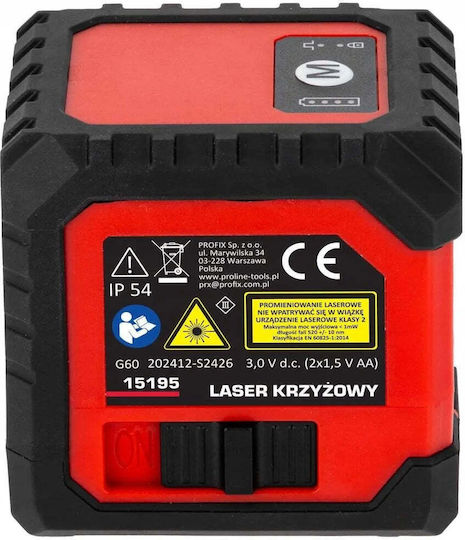 Proline 15195 Nivel Laser Autonivelant Liniar cu Fascicul Verde 1.5V cu Distanță de Lucru 25m