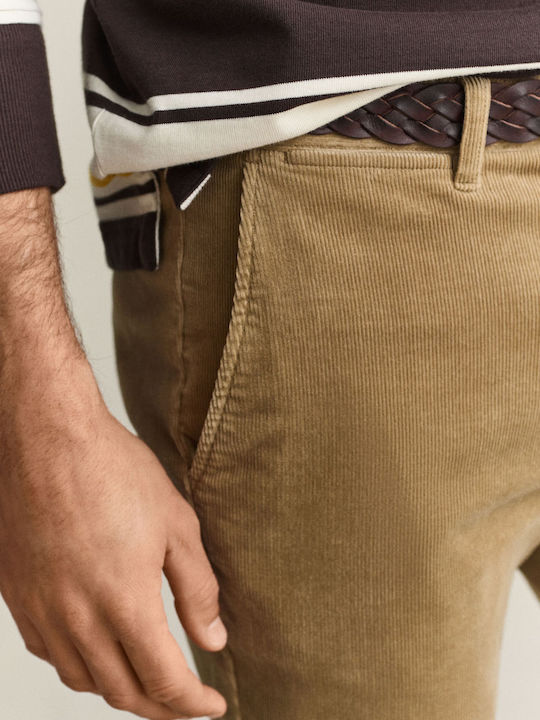 Ανδρικό Παντελόνι Chino Ελαστικό Slim Fit Light Taupe