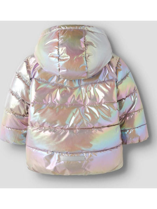 Kids Quilted Short Hooded Jacket Fungi