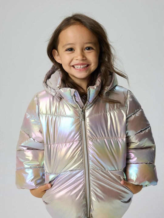 Kids Quilted Short Hooded Jacket Fungi