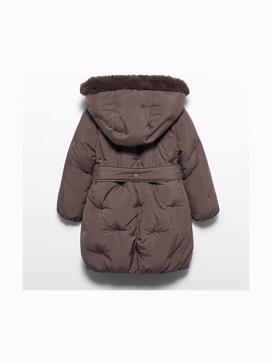 Kids Casual Short Jacket with Lining Brown