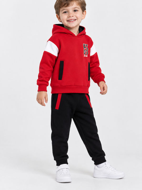 Kids Sweatpants Set With Top Red/Black