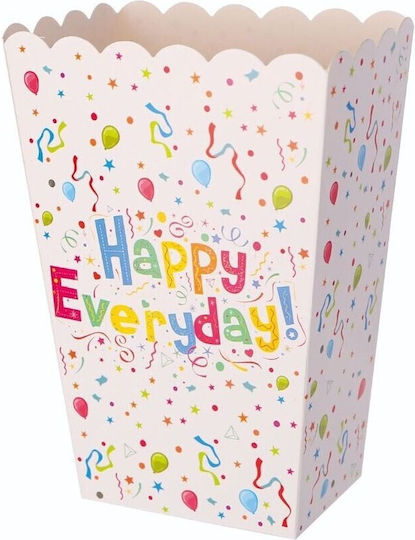 Set 6 Popcorn Boxes Flippy Happy Everyday Design 17 X 15 Cm Multicolor
