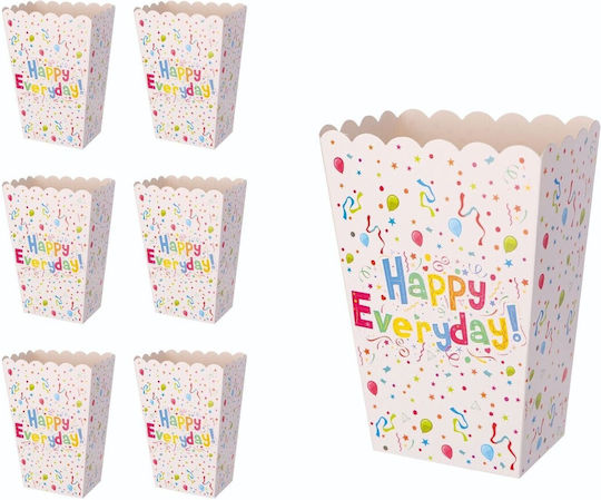 Set 6 Popcorn Boxes Flippy Happy Everyday Design 17 X 15 Cm Multicolor