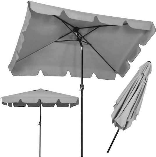 Umbrelă Pătrată Metalică Gri 1.95x1.22m