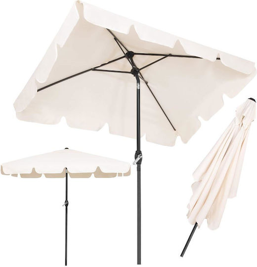 Umbrelă Pătrată Metalică Ecru 1.95x1.22m