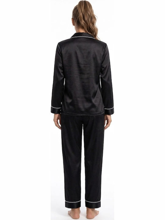 Lovelx Homewear Set De Pijamale Dama De Iarnă Negru