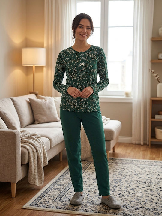 Relax Anatomic Relax Anatomic Damen Schlafanzug Set Grüne Winter