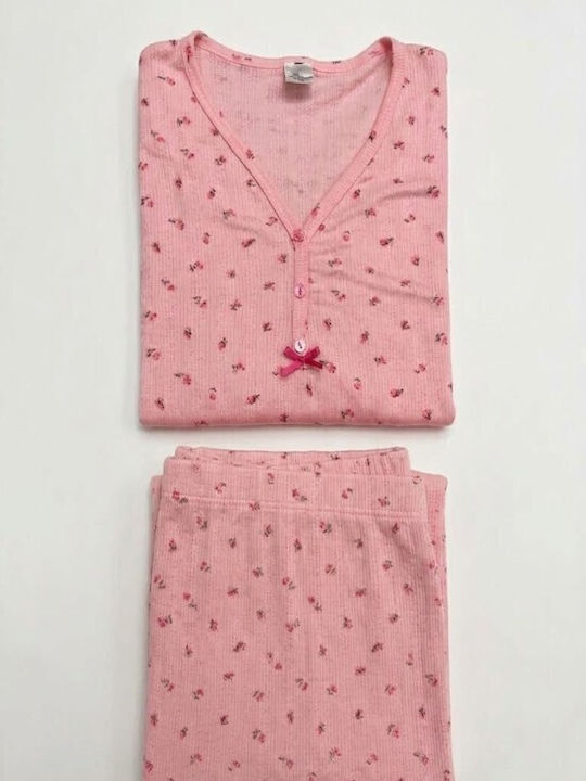 Soccus Set Pijamale Dama De Iarnă Bumbac Roz