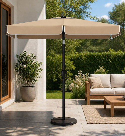 Umbrelă Pătrată Metalică Maro 3x2m