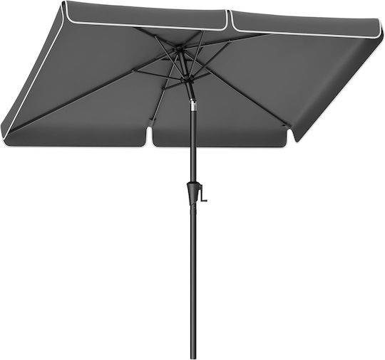 Umbrelă Pătrată Metalică Gri 3x2m
