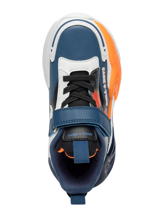 Παιδικά Sneakers με Σκρατς & Φωτάκια Μπλε