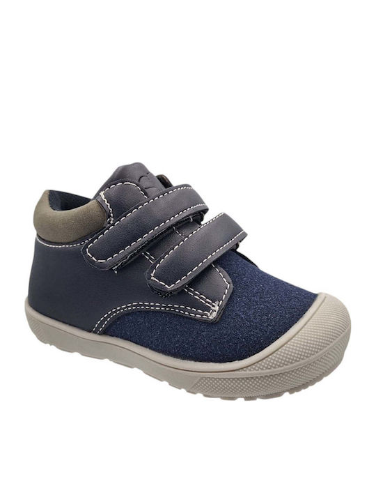 Kids Sneakers High Anatomic with Hoop & Loop Closure Tabac Brown