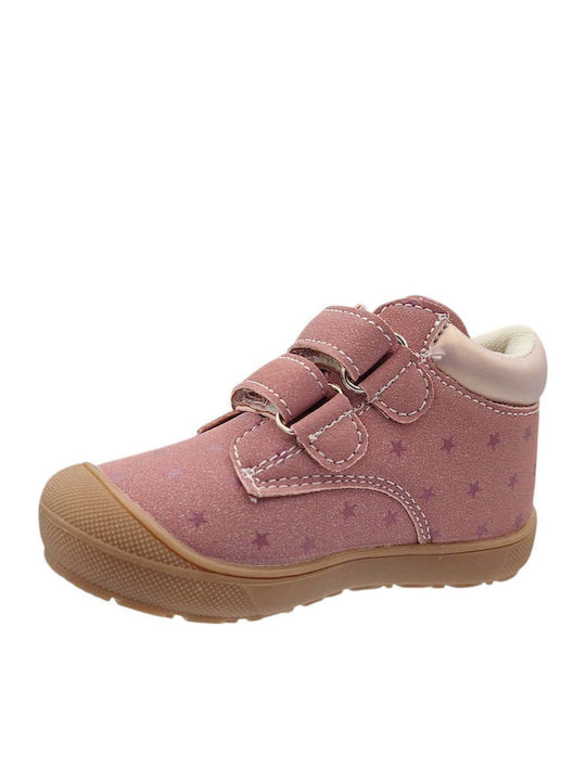 Kids Sneakers High Anatomic with Hoop & Loop Closure Pink