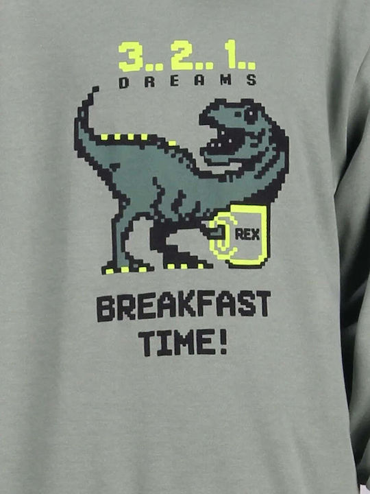 Dreams by Joyce Παιδική Πιτζάμα Χειμωνιάτικη Ανθρακι Breakfast