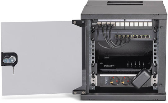 Digitus Digitus Монтирана На Стена Рак Стойка 6U 31.5x30x30см Черен DN-49101-SET