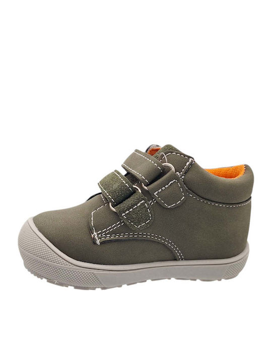 Ghete Anatomice Din Piele Pentru Copii Cu Închidere Hoop & Loop Kaki