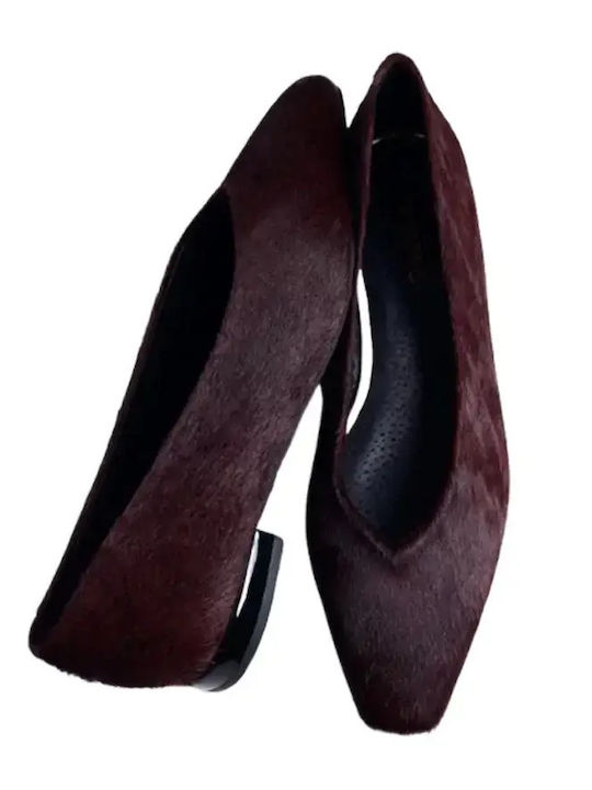 Balerini pentru femei din piele Burgundy