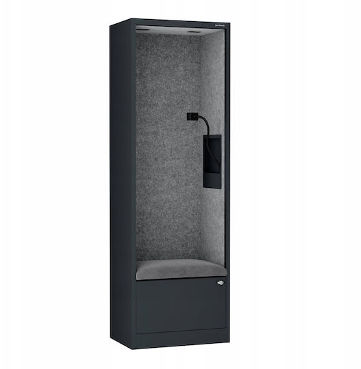 Cabină Acustică Jan Nowak Sally Mentalbox 600 Mm Corp Antracit Scaun Gri