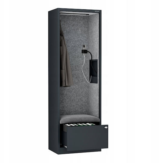 Cabină Acustică Jan Nowak Sally Mentalbox 600 Mm Corp Antracit Scaun Gri