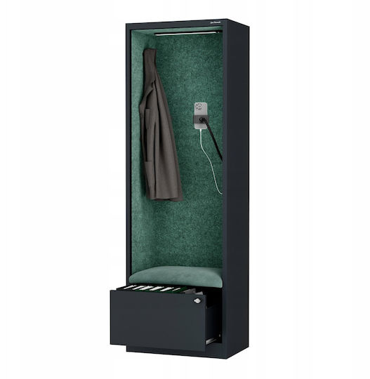 Cabină Acustică Jan Nowak Sally Mentalbox 600 Mm Corp Antracit Scaun Verde