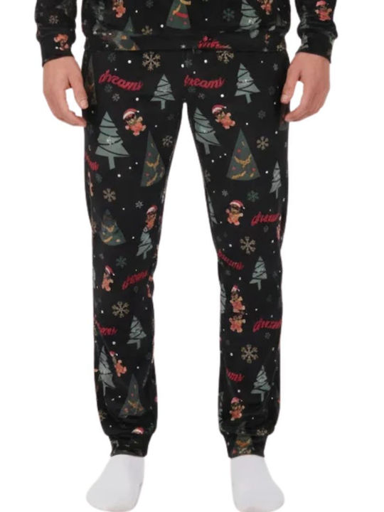 Dreams by Joyce Xmas Winter Herrenpyjama Schwarz