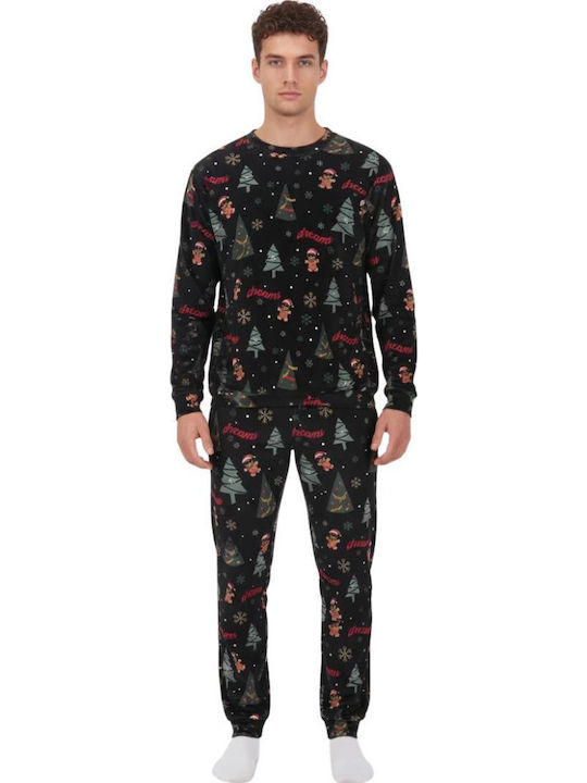 Dreams by Joyce Xmas Winter Herrenpyjama Schwarz