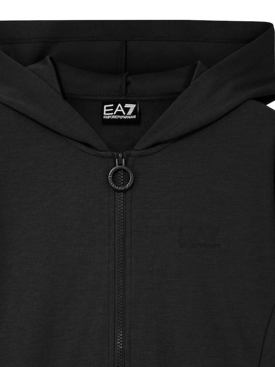 Women's Hooded Sweatshirt Cardigan Black
