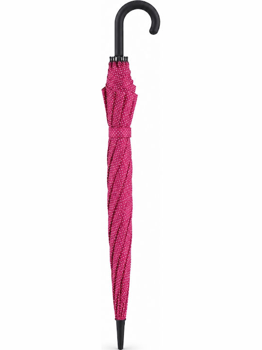 Rain Winddichte Automatische Regenschirm mit Gehstock Fuchsie