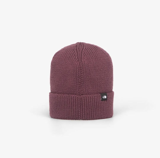 Logo Box Beanie Männerschirmmütze Aus Strick in Burgundischer Farbe