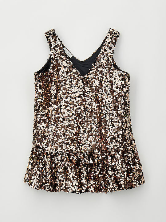 Girls Dress Sleeveless Knitted Black