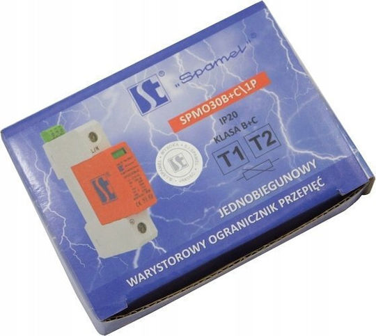 Spamel Варистор Мълниезащитен Панел Тип 1+2 Клас Bc Еднополюсен Spmo30bc 1p