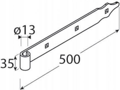 Domax Hinge Section 82052 500x35/4.0 13mm Bla