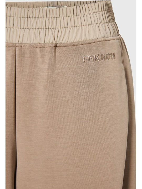 Панталон Форма с Гума Кафяв-fog FBL014-105-02-Straight Fit