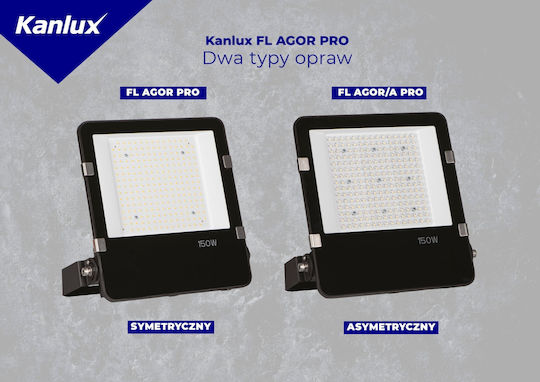 Kanlux Pro Wasserdichter LED Flutlichter 150W Natürliches Weiß 4000K mit Bewegungssensor IP65