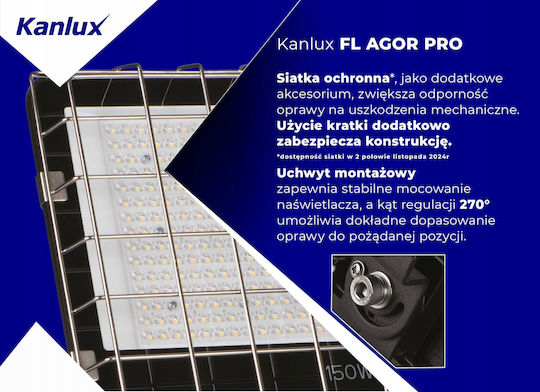Kanlux Pro Wasserdichter LED Flutlichter 150W Natürliches Weiß 4000K IP65