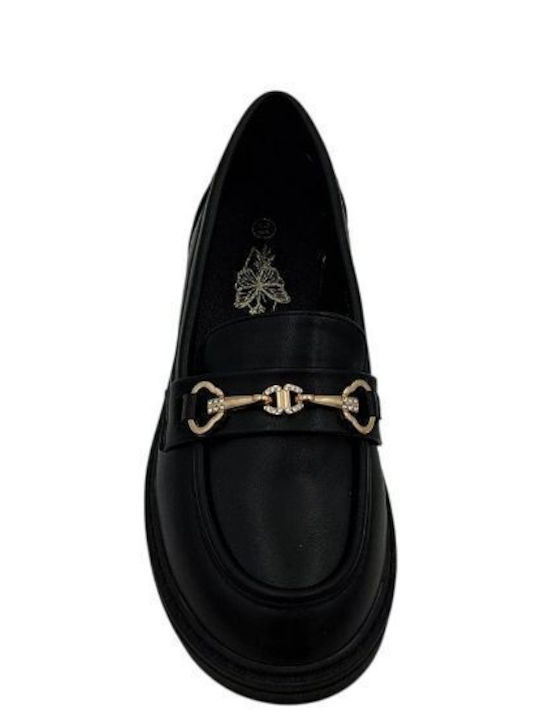 Kids Ballerinas with Hoop & Loop Closure Black D1122-L