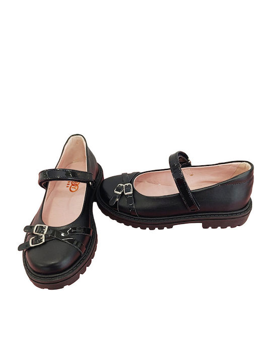 Kids Pumps & Ballerinas Anatomic With Hoop & Loop Closure Leather Black