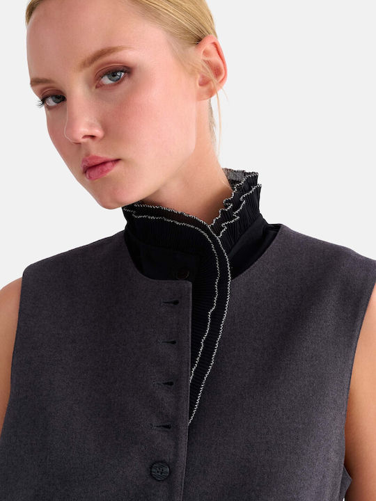 Damen Wollschal Halswärmer Schwarz